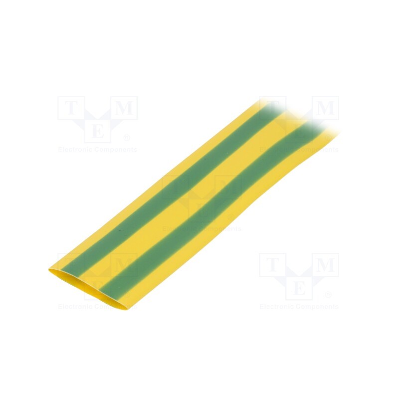 10 m : CB-HFT(2X) 19.1 - Heat shrink sleeve, glueless, 2: 1, 19.1mm, L: 1m, yellow-green