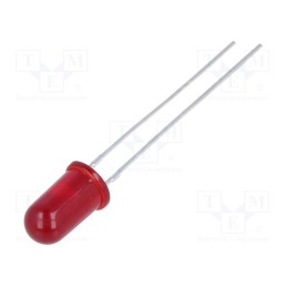 10 pcs : HLMP-3301-F00DD - LED, 5mm, red, 6.1mcd, 60°, Front: convex, 1.9÷2.4V, No.of term: 2