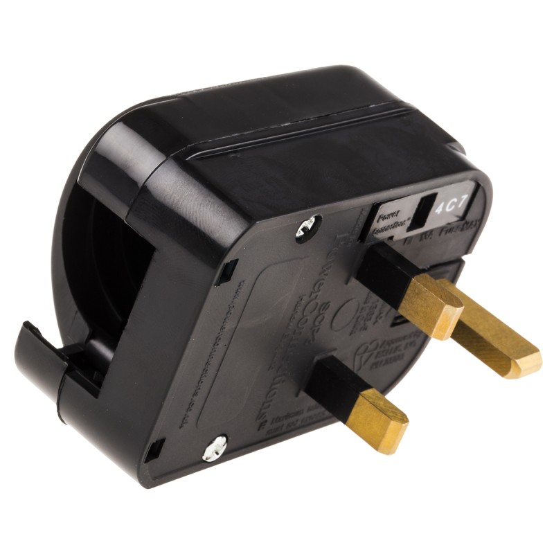1 pcs - PowerConnections Europe to UK Mains Connector Converter, Rated At 10A
