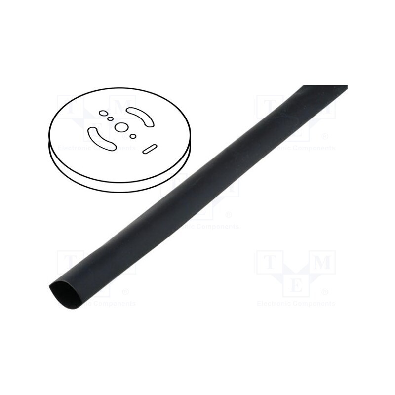 10 m : CB-HFT(2X) 28 - Heat shrink sleeve, glueless, 2: 1, 28.6mm, black, polyolefine