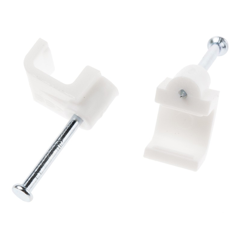 1 Box of 100 - RS PRO White PE Rectangular Cable Clip