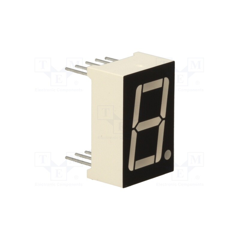 10 pcs : LSD056AUE-101B-01 - Display: LED, 7-segment, 14.2mm, 0.56', No.char: 1, red, 11mcd