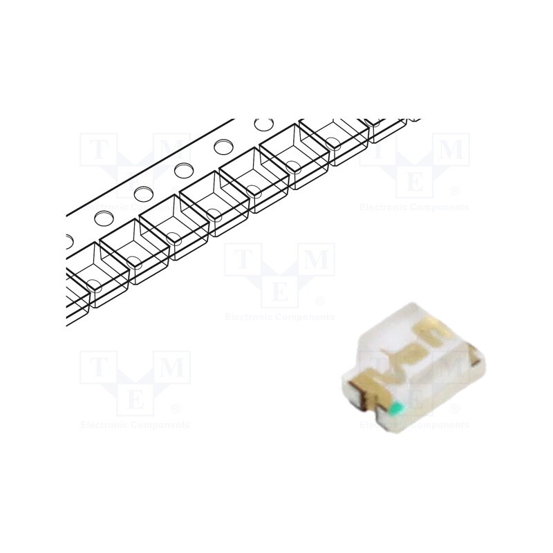 10 pcs : IN-S85AT5B - LED, SMD, 0805, blue, 56mcd, 2x1.25x1.1mm, 120°, 2.8V, 5mA, λd: 470nm