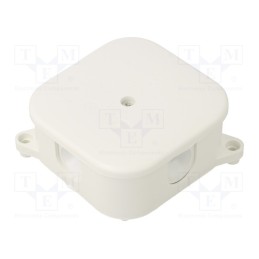 10 pcs : PO-75/EMPTY WHITE - Enclosure: junction box, X: 75mm, Y: 75mm, Z: 30mm, wall mount, IP44