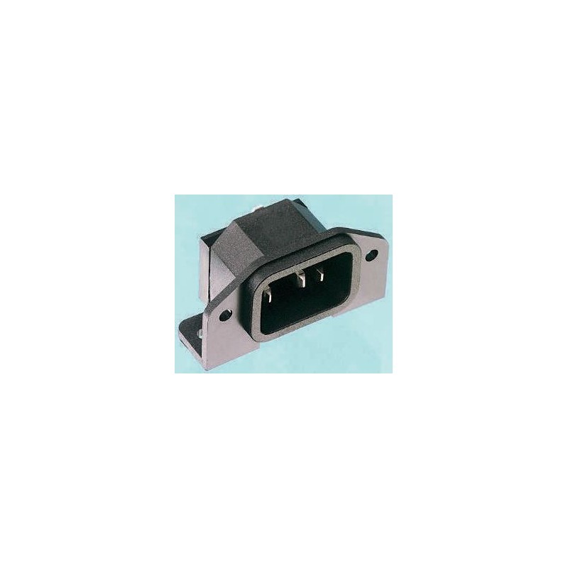 1 pcs - Bulgin C14 Right Angle Panel Mount, PCB Mount IEC Connector Male, 10A, 250 V