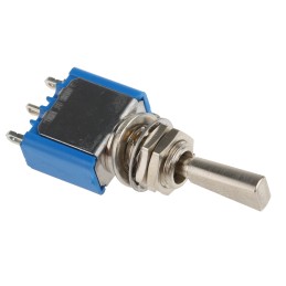 1 pcs - APEM Toggle Switch, Panel Mount, On-Off-On, SPDT, Solder Terminal