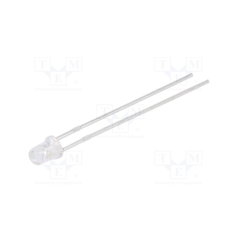 10 pcs : INL-3AB30 - LED, 3mm, blue, 3800÷5000mcd, 30°, Front: convex, 2.6÷3.8V, 95mW