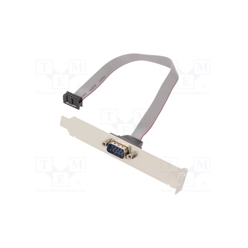 10 pcs : CCDB9RECEPTACLE - Transition: adapter, 10pin IDC,D-Sub 9pin plug, 0.25m