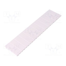 10 pcs : C.2080 - Stopper, ABS, W: 52mm, L: 219mm, for enclosures, white