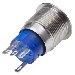 1 pcs - RS PRO Illuminated Push Button Switch, Latching, Panel Mount, 19.2mm Cutout, SPDT, Red LED, 250V ac, IP67