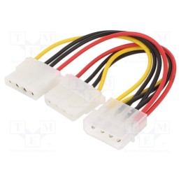 10 pcs : CC-PSU-1 - Cable: mains, Molex male,Molex female x2, 0.15m, Cablexpert