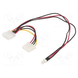 10 pcs : CC-PSU-5 - Cable: mains, 3pin male,Molex male,Molex female, 0.15m