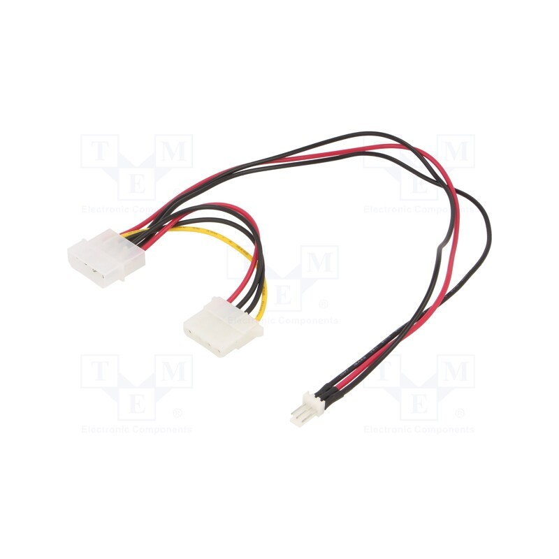10 pcs : CC-PSU-5 - Cable: mains, 3pin male,Molex male,Molex female, 0.15m