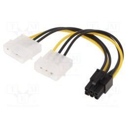 10 pcs : CC-PSU-6 - Cable: mains, Molex male x2,PCIe 6pin female, 0.15m, Cablexpert