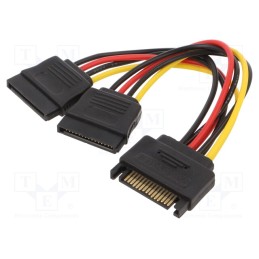 10 pcs : CC-SATAM2F-01 - Cable: SATA, SATA 15pin male,SATA 15pin female x2, 0.15m