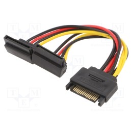 10 pcs : CC-SATAM2F-02 - Cable: SATA, SATA 15pin male,SATA 15pin angled female x2, 0.15m