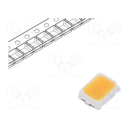50 pcs : RF-W27QI16DS-EE-Y - LED, SMD, 2216,PLCC2, white warm, 4÷7lm, 2568-2753K, 95, 120°, 20mA