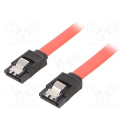 10 pcs : CC-SATAM-DATA - Cable: SATA, SATA plug,both sides, 0.5m, SATA III, red, Cablexpert