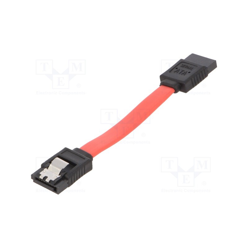 10 pcs : CC-SATAM-DATA-0.1M - Cable: SATA, SATA plug,both sides, 0.1m, SATA III, red, Cablexpert