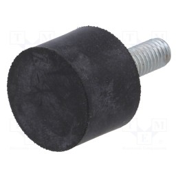 10 pcs : DVA.4-20-15-M6-18-55 - Vibroisolation foot, Ø: 20mm, H: 15mm, Shore hardness: 55±5, 289N