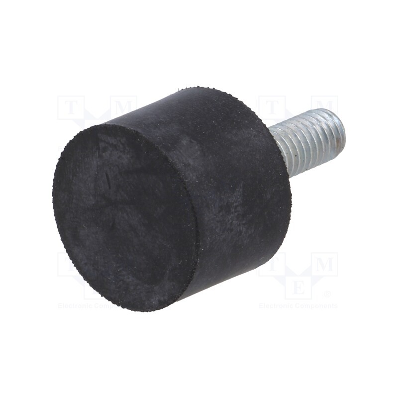 10 pcs : DVA.4-20-15-M6-18-55 - Vibroisolation foot, Ø: 20mm, H: 15mm, Shore hardness: 55±5, 289N