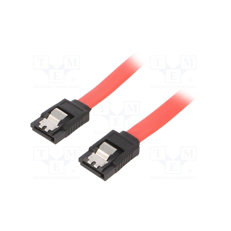 10 pcs : CC-SATAM-DATA-XL - Cable: SATA, SATA plug,both sides, 1m, SATA III, red, Cablexpert