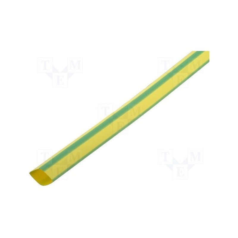 10 m : CB-HFT(2X) 6.4 - Heat shrink sleeve, glueless, 2: 1, 6.4mm, L: 1m, yellow-green