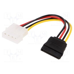10 pcs : CC-SATA-PS - Cable: mains SATA, Molex male,SATA 15pin male, 0.15m, Cablexpert