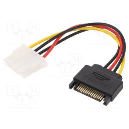 10 pcs : CC-SATA-PS-M - Cable: mains SATA, Molex female,SATA 15pin male, 0.15m