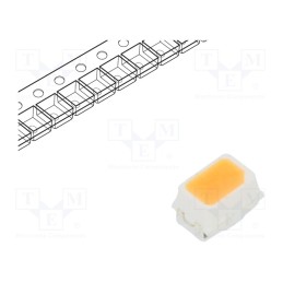 50 pcs : RF-W18TK14DS-EC-Y - LED, SMD, 2014,Mini PLCC2, white warm, 3÷7lm, 1725-1900K, 90, 120°