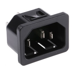 1 pcs - Schurter C14 Snap-In IEC Connector Male, 10A, 250 V