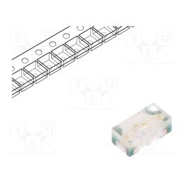 50 pcs : RF-GN0402TS-CF-B - LED, SMD, 0402, green, 150÷430mcd, 1x0.5x0.4mm, 140°, 2.5÷3.3V, 5mA