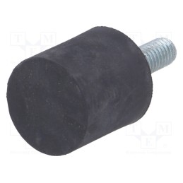 10 pcs : DVA.4-20-20-M6-18-40 - Vibroisolation foot, Ø: 20mm, H: 20mm, Shore hardness: 40±5, 160N