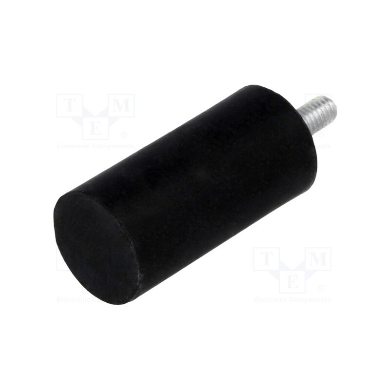 10 pcs : DVA.4-15-30-M4-10-40 - Vibroisolation foot, Ø: 15mm, H: 30mm, Shore hardness: 40±5, 90N