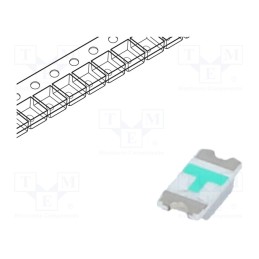 20 pcs : OSG51206E1N-0.8T - LED, SMD, 1206, green, 500÷700mcd, 3.2x1.6x0.8mm, 140°, 2.8÷3.6V