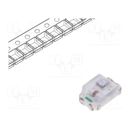 20 pcs : OSRS0805C1E (TYPE B) - LED, red, blinking, 70÷150mcd, 120°, 3÷4V, 20mA, 2x1.25x0.8mm, 0805