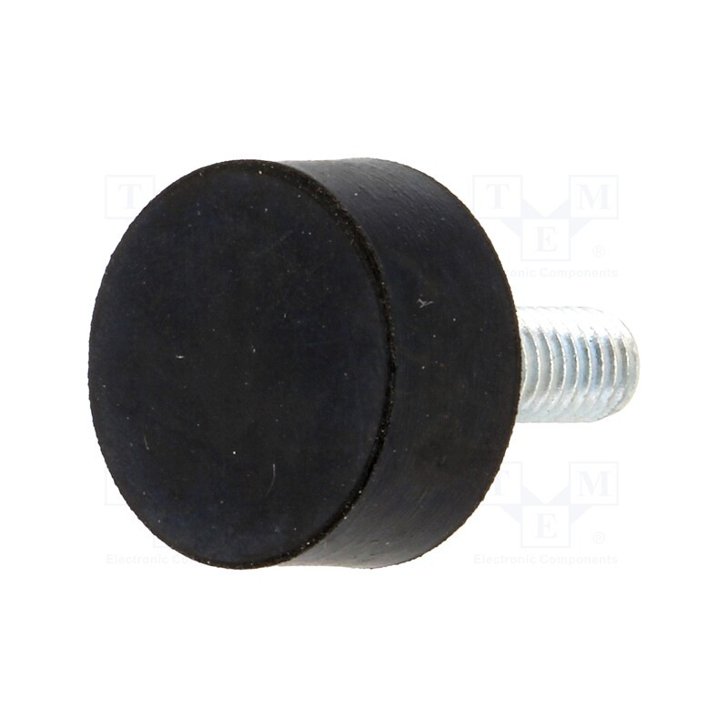 10 pcs : DVA.4-20-10-M6-18-70 - Vibroisolation foot, Ø: 20mm, H: 10mm, Shore hardness: 70±5, 504N