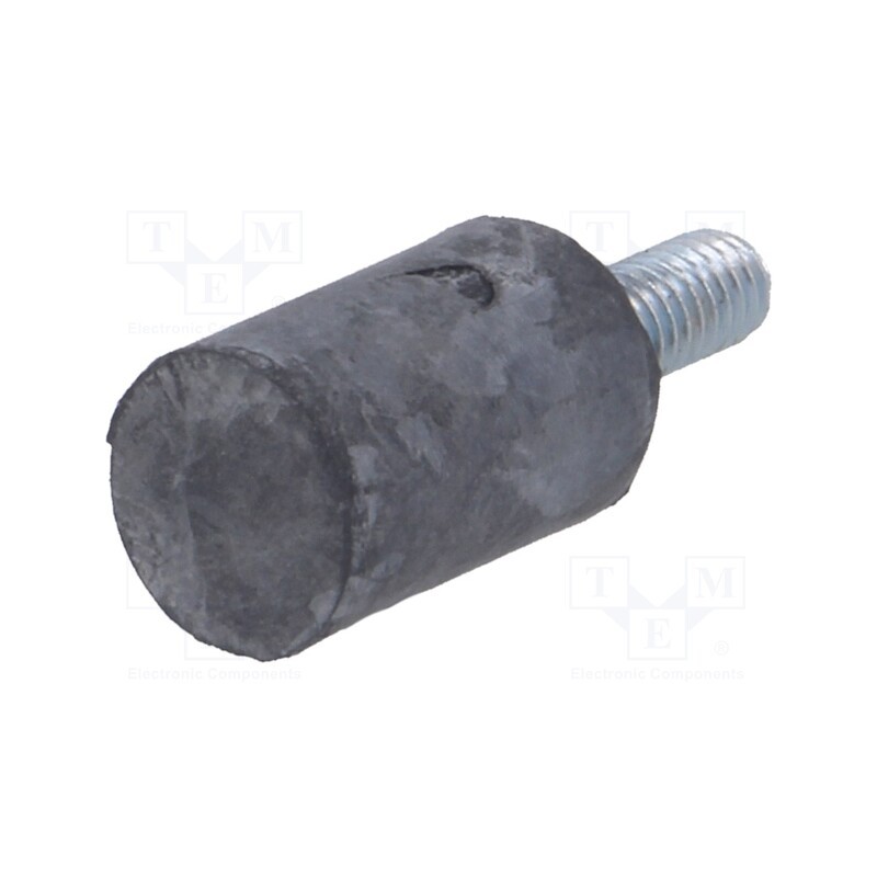 10 pcs : DVA.4-10-15-M4-10-55 - Vibroisolation foot, Ø: 10mm, H: 15mm, Shore hardness: 55±5, 78N