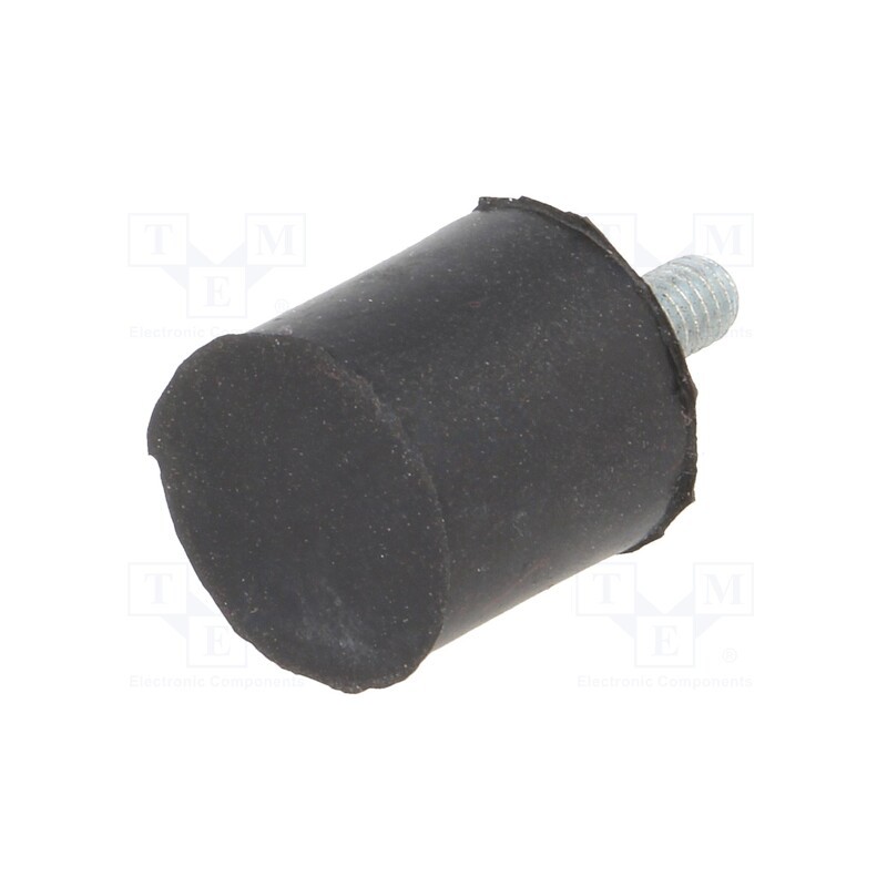 10 pcs : DVA.4-15-15-M4-10-55 - Vibroisolation foot, Ø: 15mm, H: 15mm, Shore hardness: 40±5, 241N
