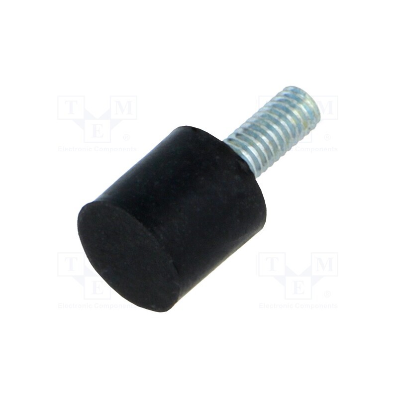 10 pcs : DVA.4-10-10-M4-10-70 - Vibroisolation foot, Ø: 10mm, H: 10mm, Shore hardness: 70±5, 84N