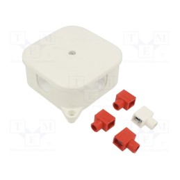 10 pcs : PO-75 WHITE - Enclosure: junction box, X: 75mm, Y: 75mm, Z: 30mm, wall mount, IP44