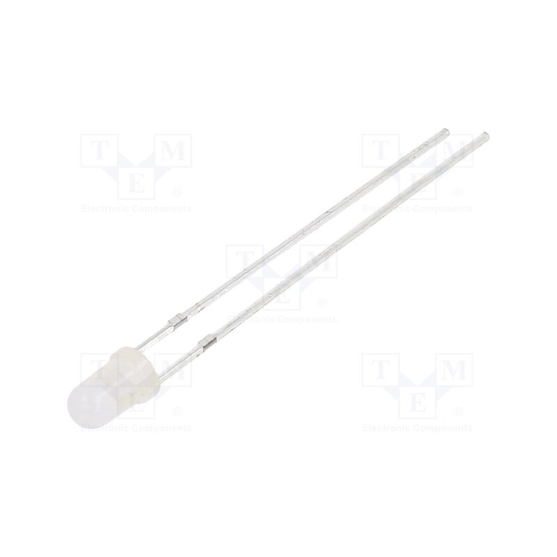 20 pcs : NTE30148 - LED, 3mm, blue, 100÷120mcd, 30°, Front: convex, 3÷3.2V, No.of term: 2