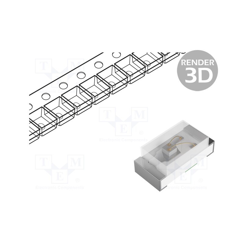 20 pcs : OSB50402C1C - LED, SMD, 0402, blue, 25÷40mcd, 1x0.5x0.4mm, 120°, 2.7÷3.3V, 5mA