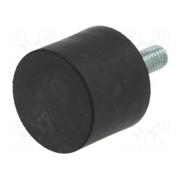 10 pcs : DVA.4-25-20-M6-18-55 - Vibroisolation foot, Ø: 25mm, H: 20mm, Shore hardness: 55±5, 560N