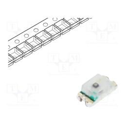20 pcs : OSI50603C1E - IR transmitter, 940nm, transparent, 120°, SMD, Dim: 1.6x0.8x0.6mm