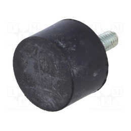 10 pcs : DVA.4-25-17-M6-18-55 - Vibroisolation foot, Ø: 25mm, H: 17mm, Shore hardness: 55±5, 770N