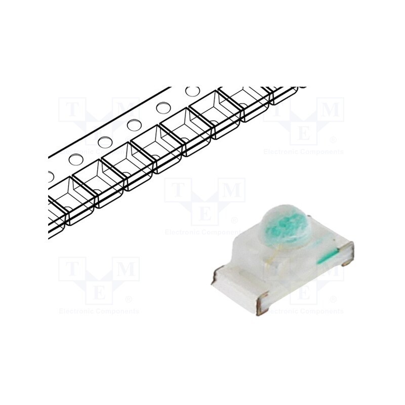 20 pcs : OSG5060341F - LED, SMD, 0603, green, 1300÷2500mcd, 1.6x0.8x0.95mm, 35°, 2.8÷3.4V