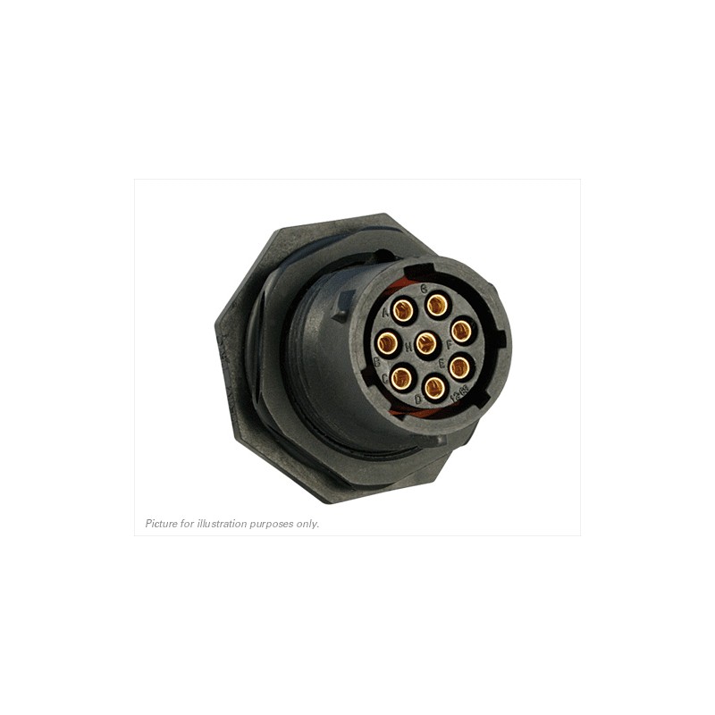 1 pcs - Souriau Circular Connector, 8 Contacts, Panel Mount, Plug, Female, IP68, IP69K, UTS Series