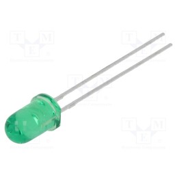 20 pcs : SSL-LX5093LGT - LED, 5mm, green, 80mcd, 30°, Front: convex, 2.2÷2.6V, No.of term: 2