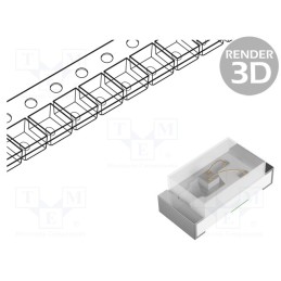 20 pcs : OSR50402C1C - LED, SMD, 0402, red, 25÷40mcd, 1x0.5x0.4mm, 120°, 1.7÷2.3V, 5mA